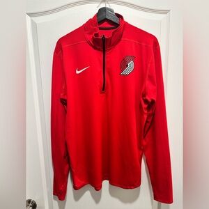 Nike Men’s Dri-FIT NBA 1/4-Zip Red Portland Trail Blazers Pullover, Size Large